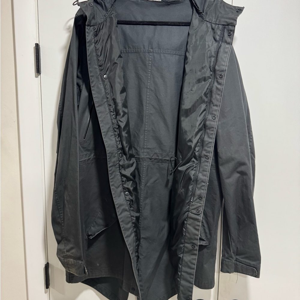 Jiberish Black Ventile Cotton Fishtail Parka Jacket - Picture 2 of 4